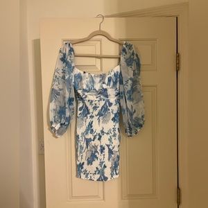 Blue and white flower dress